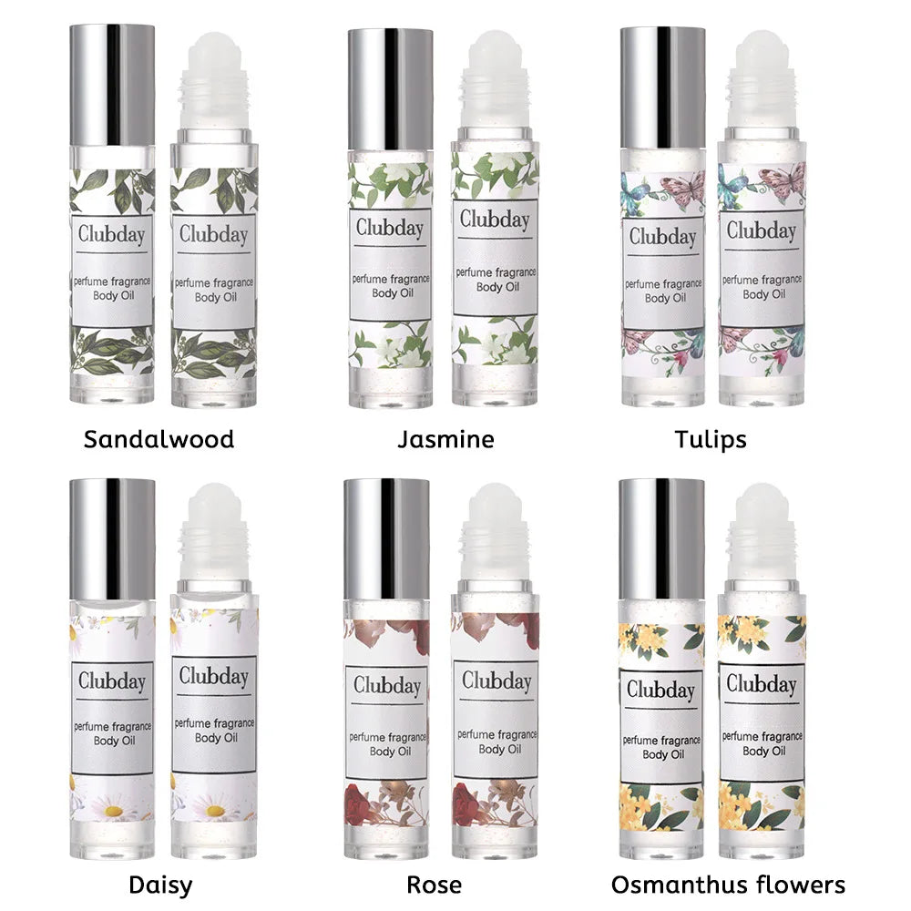 Oil Roll-On  Fragrance Sandalwood Jasmine Tulips Daisy Rose Osmanthus Flowers for Women 6.7ml